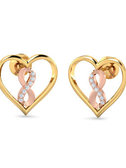 KuberBox - 14K Heart&Infinity Earrings for Women and Girls