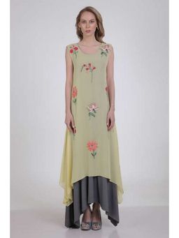 CHHAYA MEHROTRA - Layered Tunic Green Maxi Dress