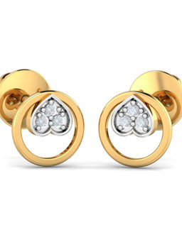 KuberBox - 14K Priscilla Stud Earrings for Women and Girls