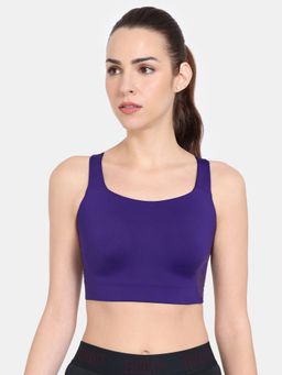Zivame - Zelocity High Impact Quick Dry Sports Bra - Purple