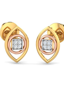 KuberBox - 18K Sabina Stud Earrings for Women and Girls