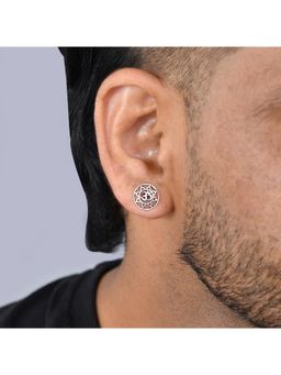 Voylla - Statement The Om Mandala Silver Earrings