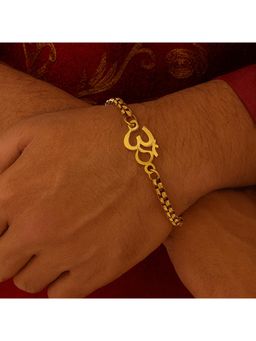 Voylla - Signature Om Gold Link Mens Adjustable Bracelet