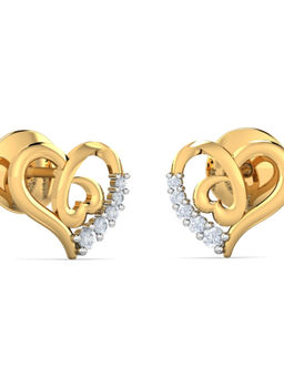 KuberBox - 18K Asli Heart Earrings for Women and Girls