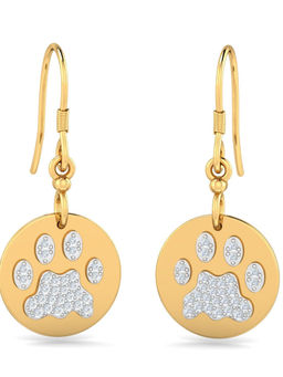 KuberBox - 18K Paws Hook Earrings for Women and Girls