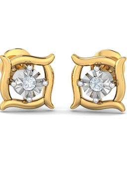 KuberBox - 18K Solitaire Illusion Earrings for Women and Girls