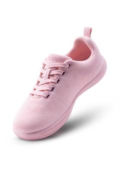 Frido - Womens Pink Zero Drop Design Cloud Comfort Walking Lace Up Shoes