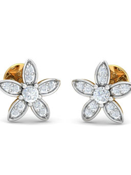 KuberBox - 14K Paula Floral Stud Earrings for Women and Girls