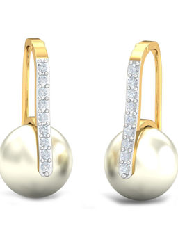 KuberBox - 18K Ekin Pearl Hoops for Women and Girls
