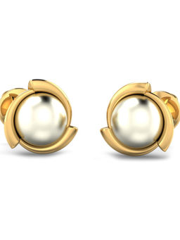 KuberBox - 14K Pearl Emel Earrings for Women and Girls