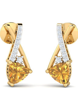 KuberBox - 18K Emine Citrine Earrings for Women and Girls