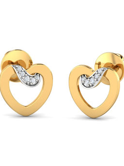 KuberBox - 18K Esen Heart Earrings for Women and Girls
