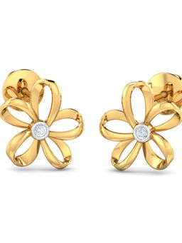 KuberBox - 18K Eser Floral Stud Earrings for Women and Girls