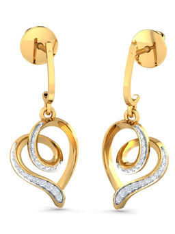 KuberBox - 14K Gizem Heart Earrings for Women and Girls
