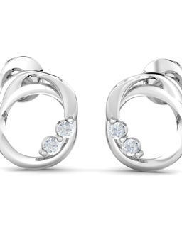 KuberBox - 18K Anat Round Stud Earrings for Women and Girls