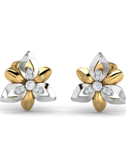 KuberBox - 18K Ariella Petal Stud Earrings for Women and Girls
