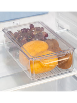 HomeTown - Robusto Plastic Rectangle Fridge Organizer 6.1 Ltr in Transparent Colour