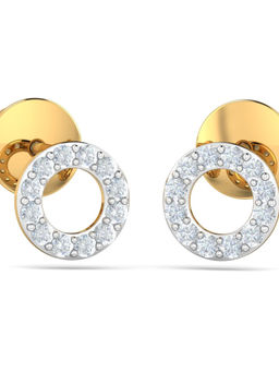 KuberBox - 18K Leeba Halo Stud Earrings for Women and Girls