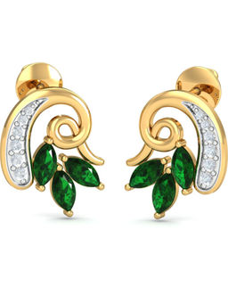 KuberBox - 14K Tziyon Stud Earrings for Women and Girls