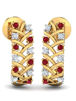 KuberBox - 14K Naftali J-Hoop Earrings for Women and Girls