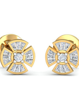KuberBox - 14K Safia Stud Earrings for Women and Girls