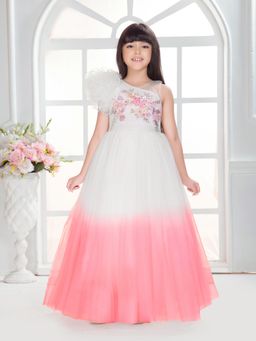 Tiny Kingdom - Pink Sequined Embellished Floral Designed Gown