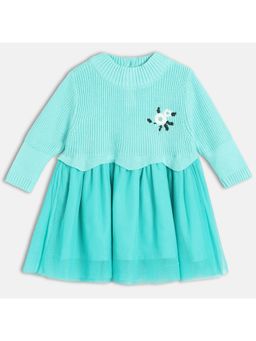 MINI KLUB - Knit Floral Embroidery Dress