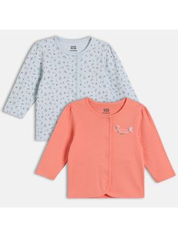 MINI KLUB - Cotton Floral Printed Front Open Top (Pack Of 2)