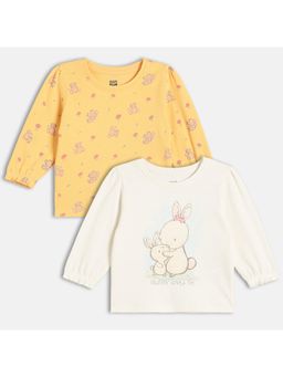 MINI KLUB - Cotton Animal Printed Knit Top (Pack Of 2)