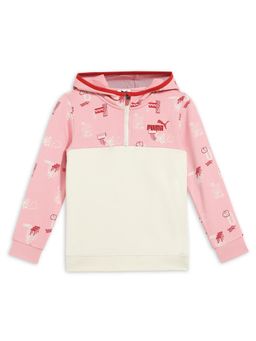 Puma - White Little Runners Kids’ Half-Zip Hooded Sweatshirt