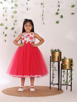 Toy Balloon Kids - Coral Girls Party Wear Dress