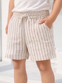 Somersault - Boys Stripe Brown Cotton Above Knee Shorts