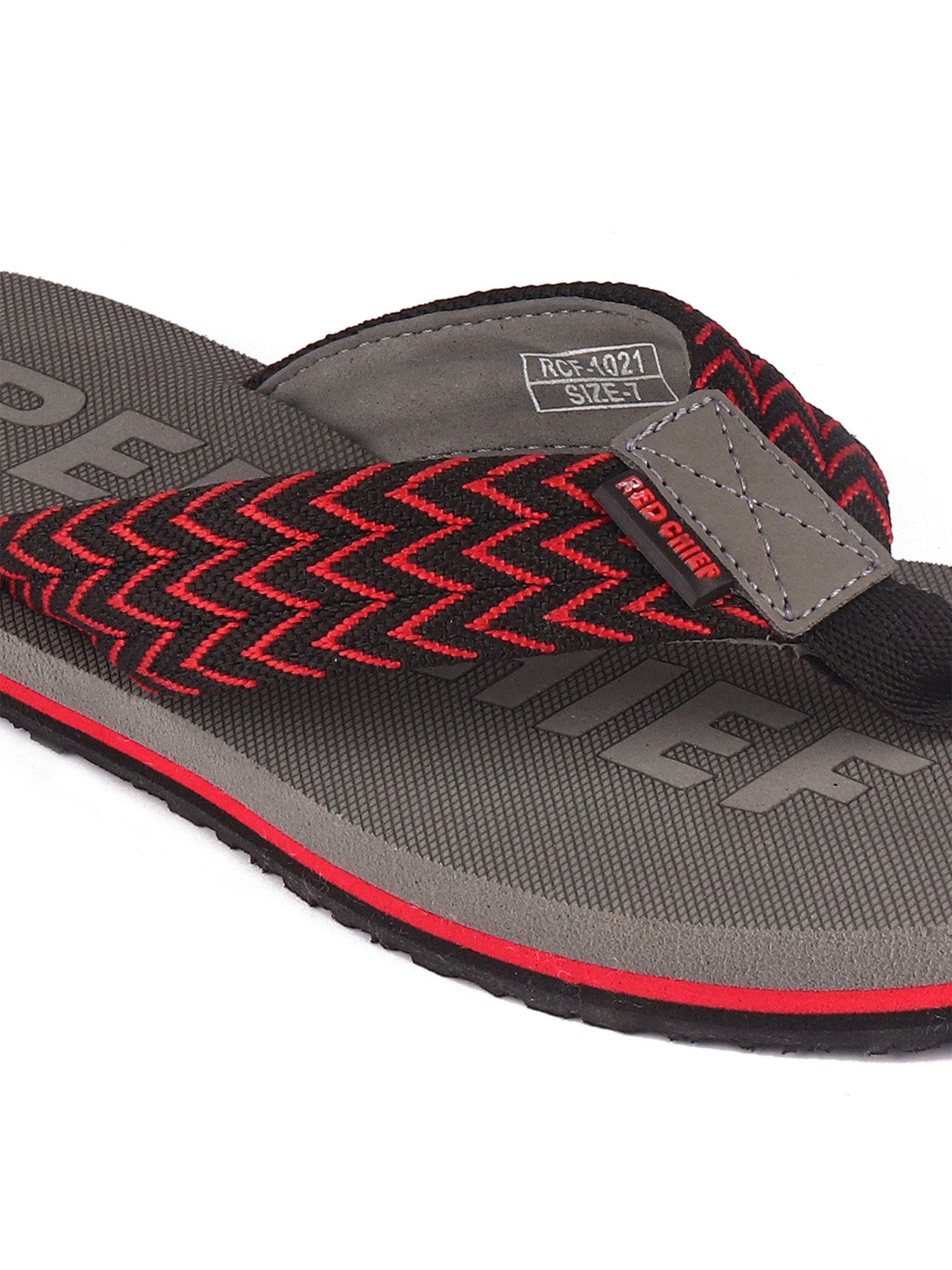 Red Chief Pattern Grey Flipflops (UK 