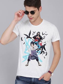 Free Authority - Naruto Printed Grey T-shirt For Young Men