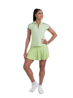 STRCH - Flex Green Solid Flare Fit High Rise Tennis Skort