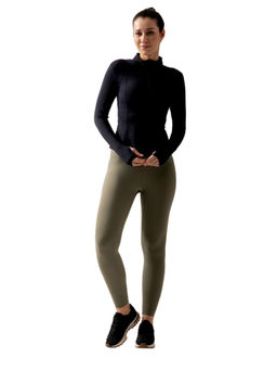 STRCH - Black Solid Slim Fit Full Sleeve Active Jacket