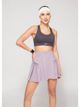 STRCH - Purple Solid Flare Fit High Rise Tennis Skort