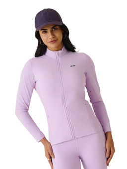 STRCH - Mauve Solid Slim Fit Full Sleeve Core Active Define Training Jacket