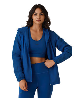 STRCH - Dodger Blue Regular Fit Full Sleeve Hooded Athlete Jacket
