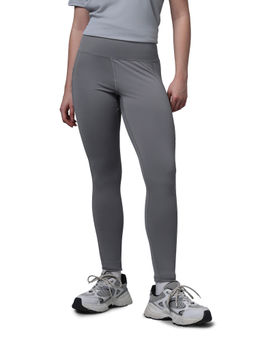 Technosport - Women Solid Slim Fit Sports Grey Tights with Elastic Plus