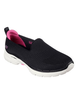 SKECHERS - Women Go Walk 6 - Ocean Splash Black Hot Pink Walking Shoes
