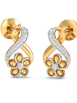 KuberBox - 14K Diara Stud Earrings for Women and Girls