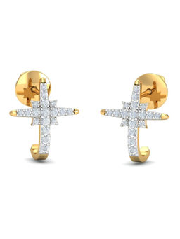 KuberBox - 14K Asuka J-Stud Earrings for Women and Girls