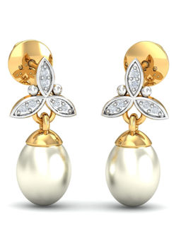 KuberBox - 14K Magdalen Pearl Drop Earrings for Women and Girls