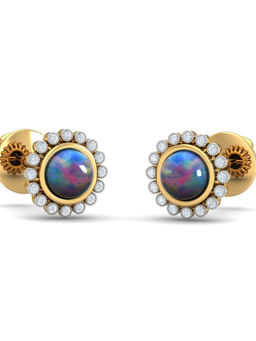 KuberBox - 14K Joel Opal Stud Earrings for Women and Girls