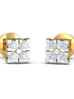 KuberBox - 14K Riley Square Studs for Women and Girls