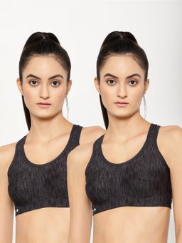 Floret - Wirefree Removable Pads Sporty Bra - Grey