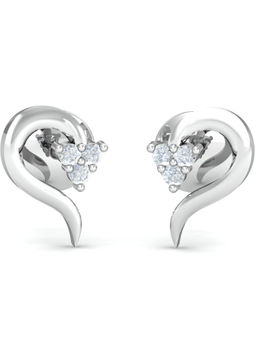 KuberBox - 14K Anne Heart Stud Earrings for Women and Girls