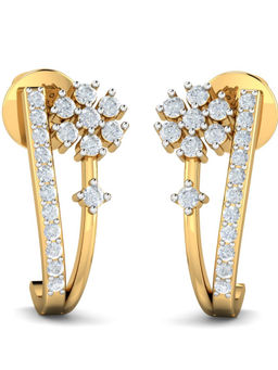 KuberBox - 14K Lucia J-Hoop Earrings for Women and Girls