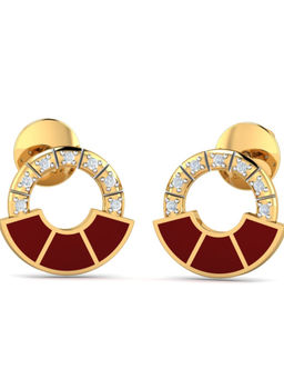 KuberBox - 14K Siesta Enamel Stud Earrings for Women and Girls